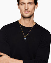 Petrvs® Wolf Amulet in 18K Yellow Gold with Banded Agate, 21mm